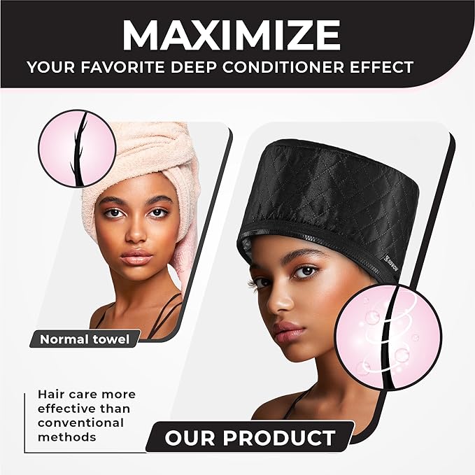 Hair Steamer for Natural Hair Home Use w/10-level Heats Up Quickly, Heat Cap - Image 3