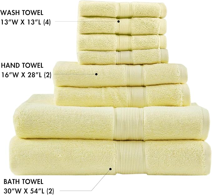 Madison Park 800GSM Bathroom Towel Set of 8 100% Cotton Bath Towel Set - Image 4
