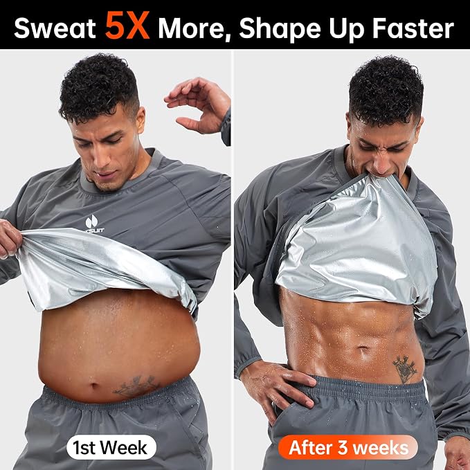 HOTSUIT Men Sauna Suit Sweat Suits Durable Gym Exercise Workout Jacket - Image 2