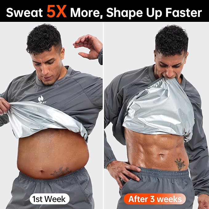 HOTSUIT Men Sauna Suit Sweat Suits Durable Gym Exercise Workout Jacket - Image 2