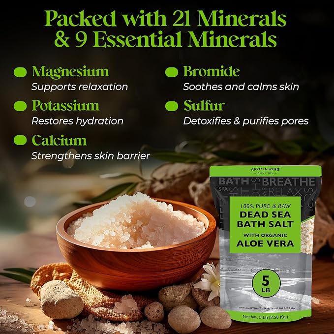 Aromasong 5 lbs Raw Dead Sea Salt - Image 4