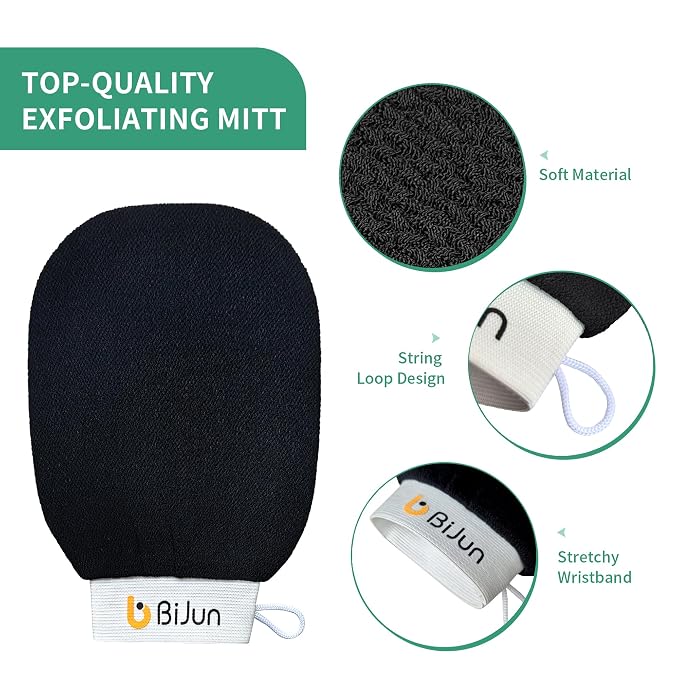 BiJun Exfoliating Glove Moroccan Kessa Scrub Exfoliating Gloves Deep - Image 6