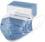 akgk Disposable Face Masks 100Pcs, 3 Layer Protective Face Mask Navy Blue Face by akgk