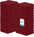 Avalon Towels Cotton Washcloths 24-Pack – 12 x 12 Inch Red Super Soft & by AvalonTowels