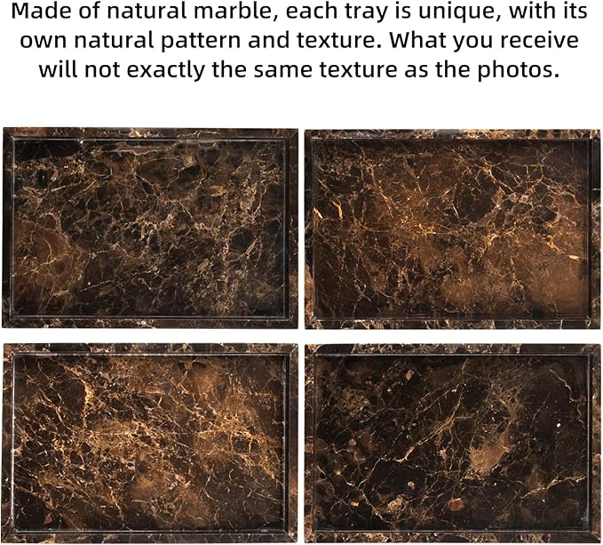 Marble Bathroom Vanity Tray, Natural Luxury Vanity Home Kitchen Bathroom Table - Image 5