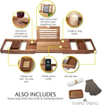 Temple Spring Acacia Wood Bathtub Tray Caddy - Image 2