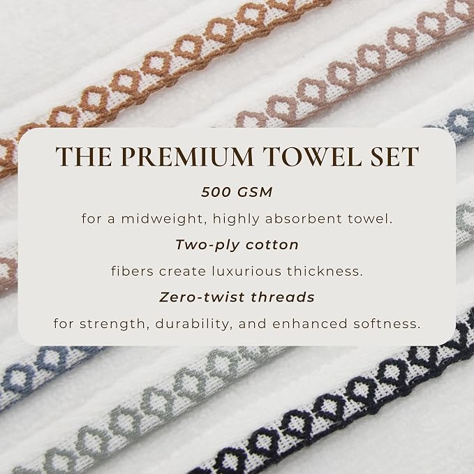 Great Bay Home Clay/White Bath Towel Set - Image 2