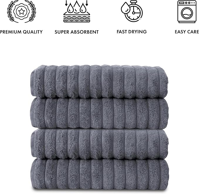 Classic Turkish Towels CTT Premium 4 Pack Bath Towels Set, Made - Image 8