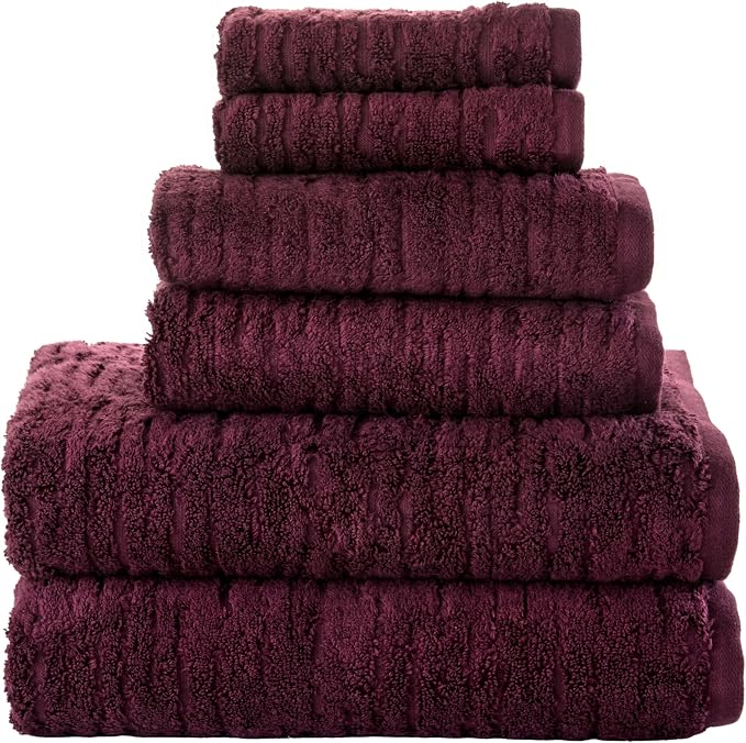SKL Home CloudSoft 100% Cotton Luxury 6-Piece Towel Set, 600 GSM, Ultra Plush & by SKLHomebySaturdayKnightLtd