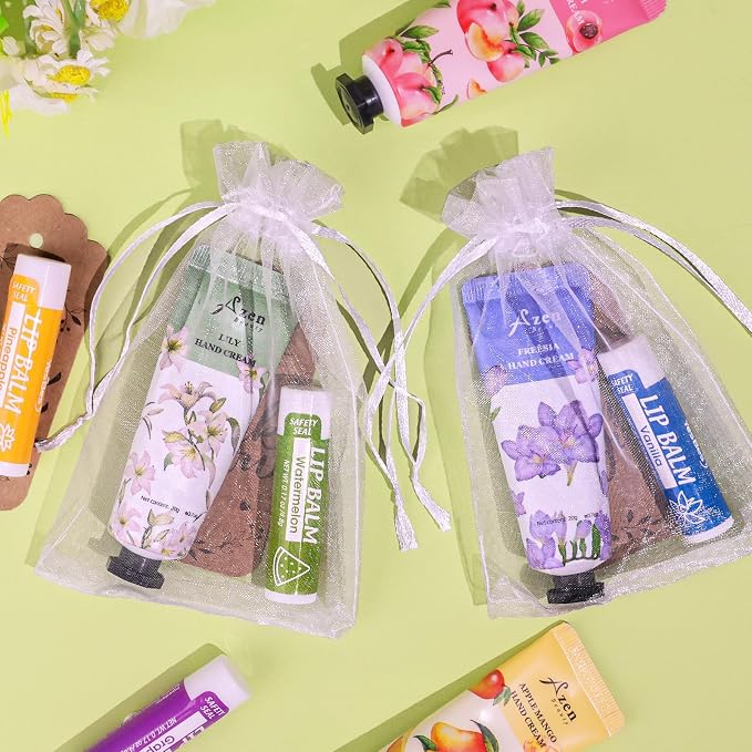 AZEN 32 Sets Bulk Gifts, Hand Cream and Lip Balm Bulk Set - Image 5