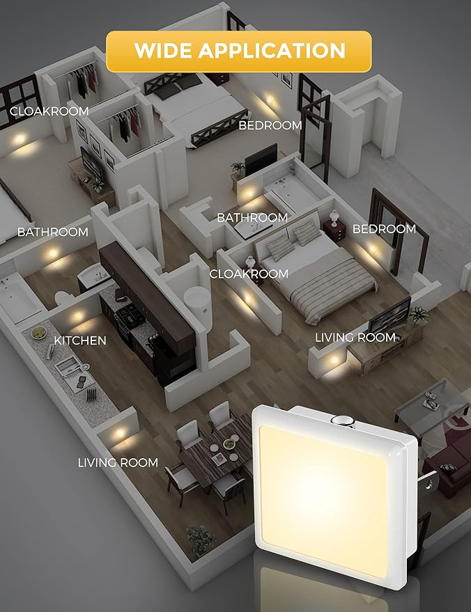 L LOHAS LED Night Lights Plug into Wall 2-Pack, 0.3W Plug in Night Light - Image 7