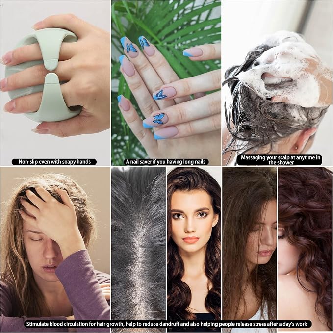 Hair Scalp Massager Shampoo Brush Silicone Scalp Scrubber Head Scrubber - Image 5