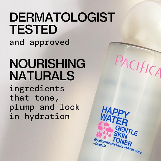 Pacifica Happy Water Hydrating Facial Toner – Vegan Ceramides, Hyaluronic Acid - Image 3