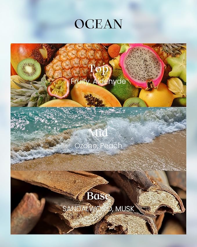 M&SENSE Ocean Scented Candles, Vegan Soy Candles, 8.1oz 42-Hour Slow Burning - Image 3