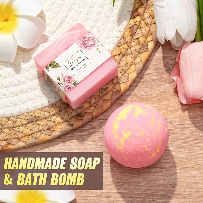 Birthday Gifts for Women Self Care Get Well Soon Gifts, Rose Relaxing Spa Gift - Image 8