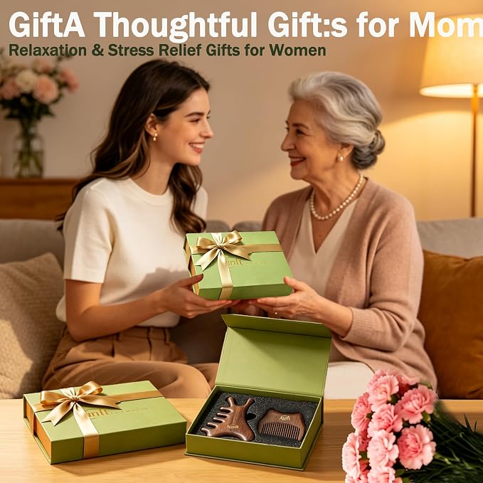 Mother’s Day Gift for Mom, Relaxation Gifts Set, Wooden Gua Sha Tool Set – Face - Image 2
