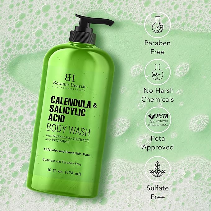 Botanic Hearth Calendula & Salicylic Acid Body Wash – Exfoliating Shower Gel - Image 5