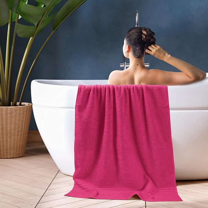 BOUTIQUO 100% Cotton 2 Pack Bath Towel Set 28x55, Eco-Friendly Large Bath Towels - Image 5
