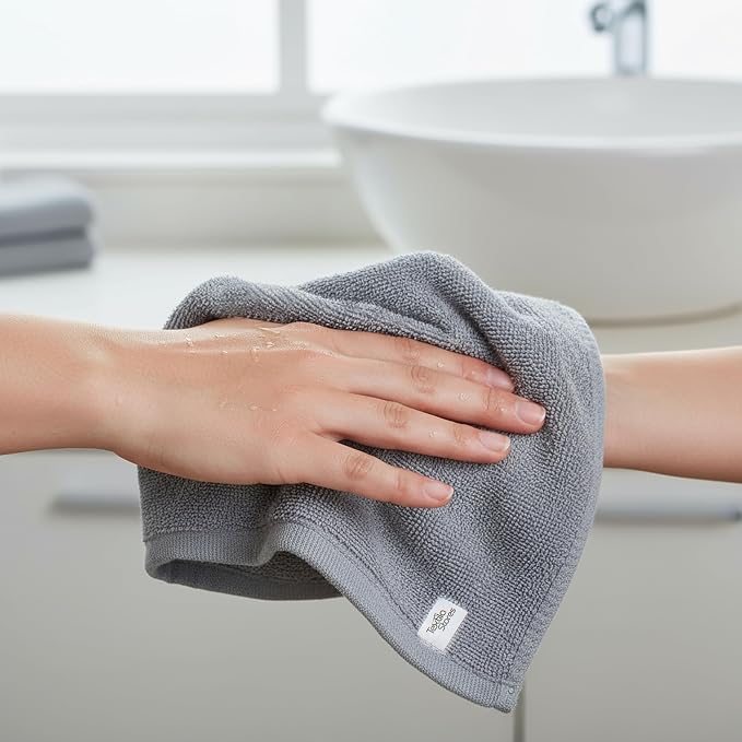 Basic Wash Cloths 12x12 Inches – Pack of 12 – Grey Color – Soft and Absorbent - Image 4