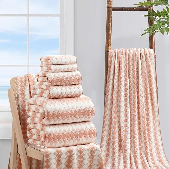 8 Piece Bathroom Towel Set |2 Oversized Bath Towels, 2 Hand Towels, 4 - Image 5