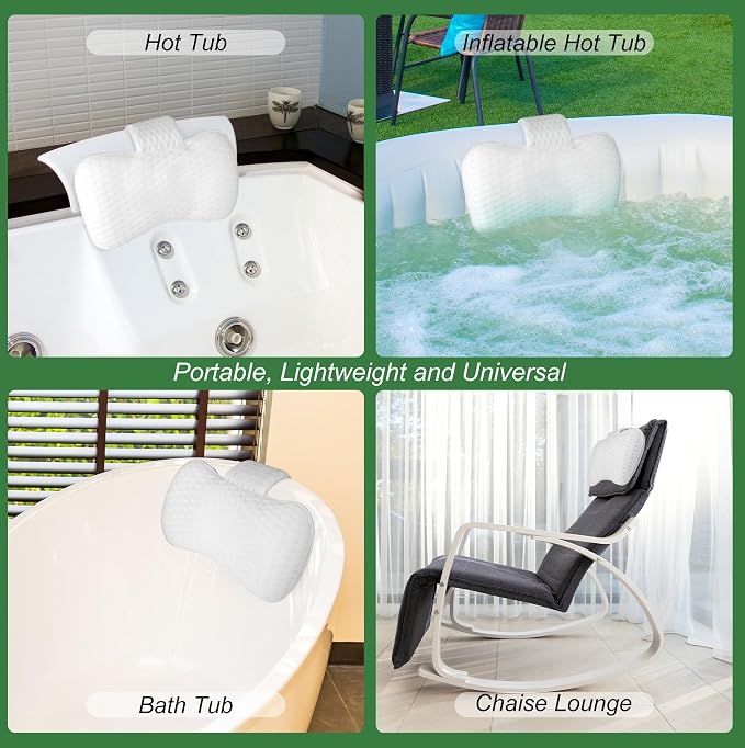 Hot Tub Pillow for Outdoor（2-Pack）, Universal Spa Headrest Pillow for Bathtub - Image 5