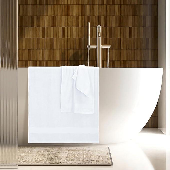 Belizzi Home 8 Piece Towel Set 100% Ring Spun Cotton, 2 Bath Towels 27x54 - Image 5