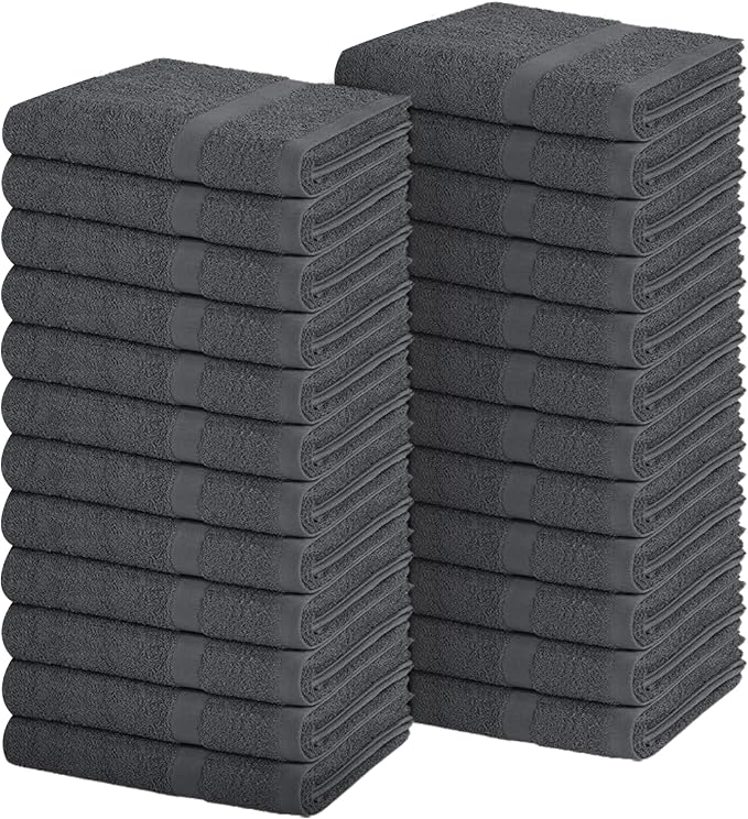 Pearl Linens Pack of 24 100% Cotton Hand Towels, Salon Towels by PearlLinens