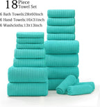 18 Piece Family Bath Towel Set Include 6 Bath Towels, 6 Hand Towels and 6 - Image 7