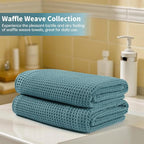 MICROFI New Microfiber Waffle Bath Towels, 2 Pieces, Fast Drying, Lint Free 430 - Image 6