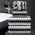 8 Piece Bathroom Towel Set Black White|2 Oversized Large Bath Towels Sheet by MAGGEA