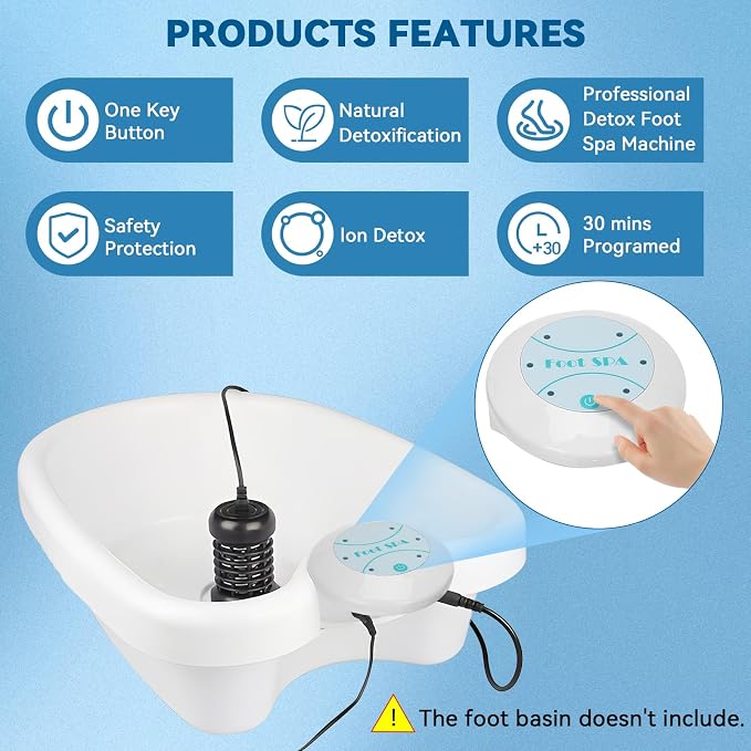 Pilipane Foot Bath Machine, Portable Ionic Detox Foot Bath Machine, Foot - Image 7