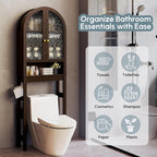 Over The Toilet Storage Cabinet, Arched Bathroom Organizer and Storage - Image 5