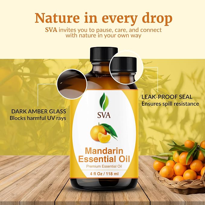 SVA Mandarin Essential Oil – 4 Fl Oz – 100% Natural Mandarin Oil - Image 7