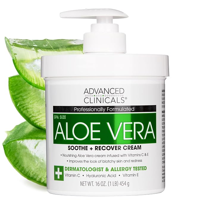 Advanced Clinicals Aloe Vera Lotion Skin Care Relief Cream | Vitamin E Infused by AdvancedClinicals