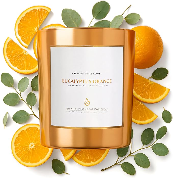 Benevolence LA Eucalyptus Orange Wood Wick Candles | Soy Christmas Scented by BenevolenceLA