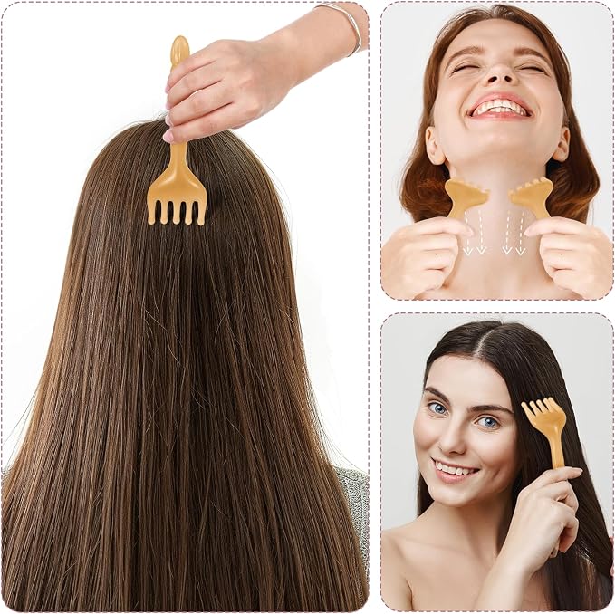 WY LIGHTING LEVEL 2Pcs Head Massager Manual Hair Scalp Massager Gua Sha Five - Image 6