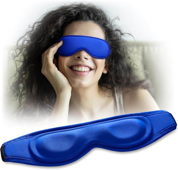 Contoured Ice Eye Mask for Puffy Eyes: Gel Cold Compress for Dark Circles by NEWLA