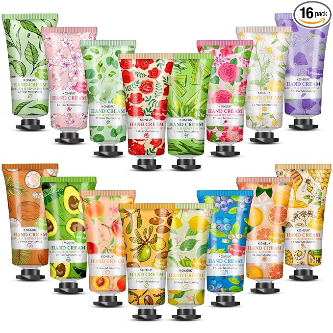 KONEUK 16 Pack Hand Cream Gifts Set, Bulk Hand Lotion Travel Size by KONEUK