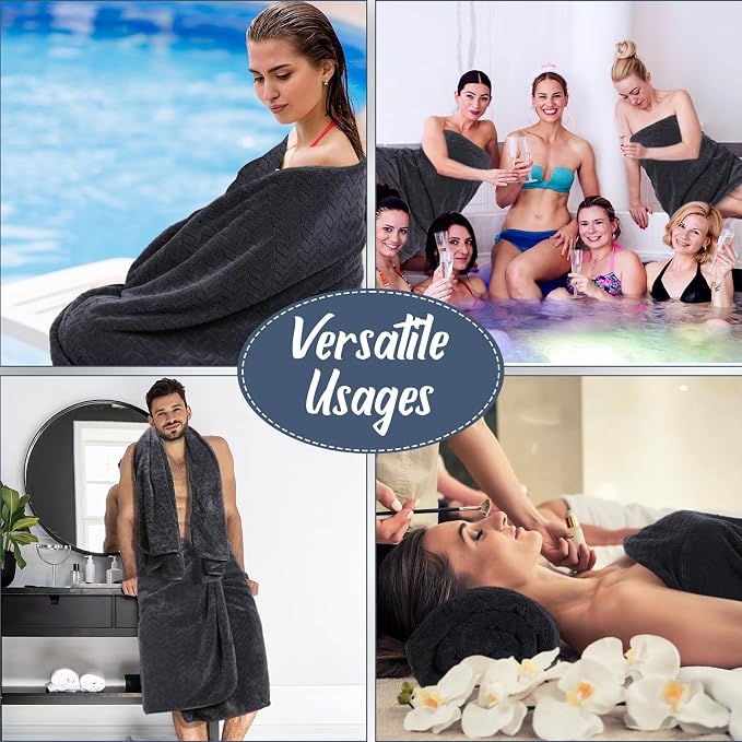 SmoothNovelty 16 Pack Microfiber Bath Towels Bulk 27'' x 60'' Oversized Size - Image 7
