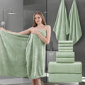8-Piece Green Bath Towels Set, 2 Oversized Large Bath Towels Sheet, 2 Hand by Ycosy
