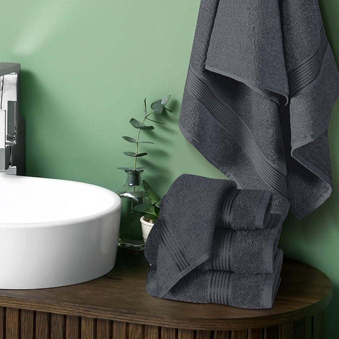 Elvana Home Ultra Soft 6 Pack Cotton Towel Set, Contains 2 Bath Towels 28x55 - Image 3