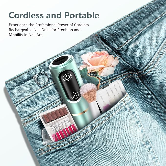 TUOBEO Cordless Nail Drill Electric Rechargeable File Kit, Professional Efile - Image 7