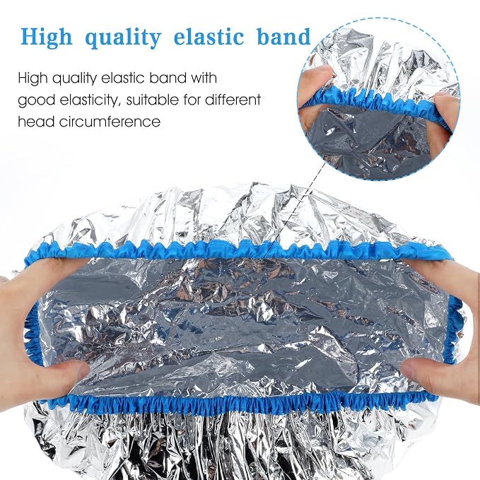 2 Pcs Aluminum Foil Deep Conditioning Hair Cap Reusable Heat Cap - Image 6