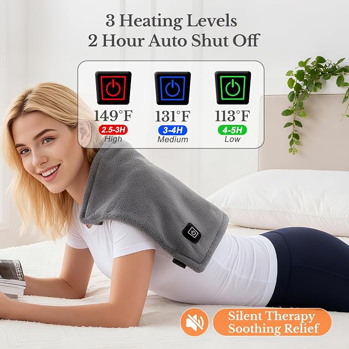 Cordless Heating Pad for Back Pain Relief & Cramps, Battery Operated, 3 Heat - Image 7
