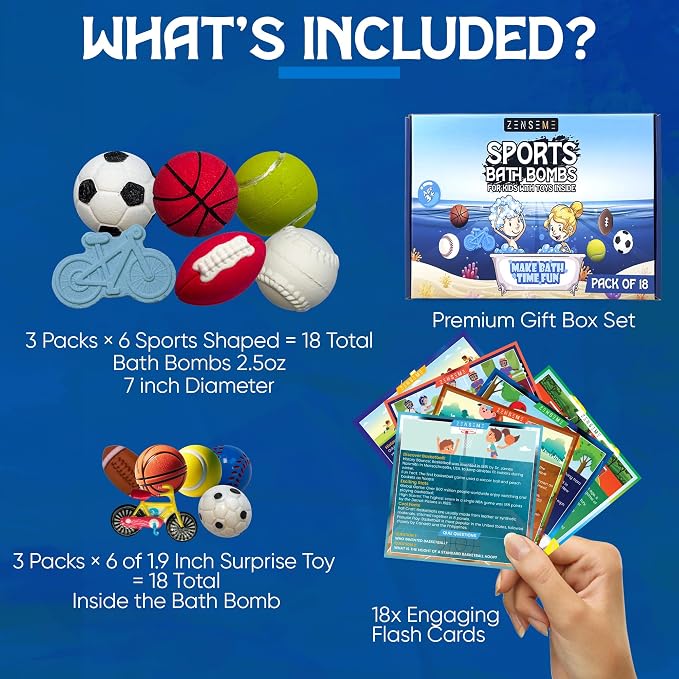 Bath Bombs for Boys with Toys Inside W/Flash Cards - Image 2