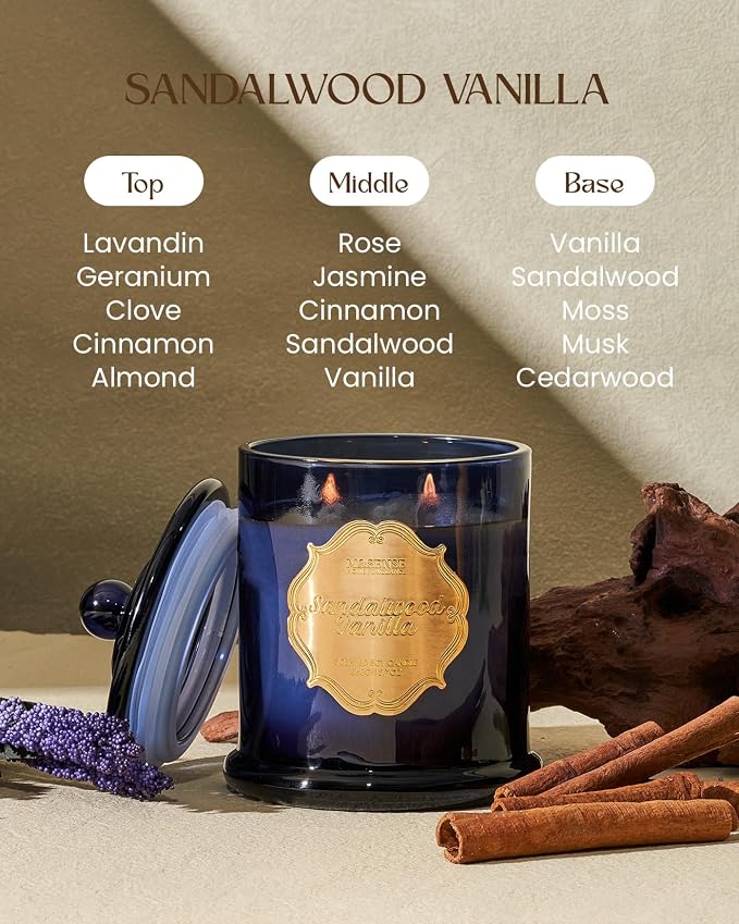 M&SENSE Sandalwood Vanilla Soy Candle - Image 2