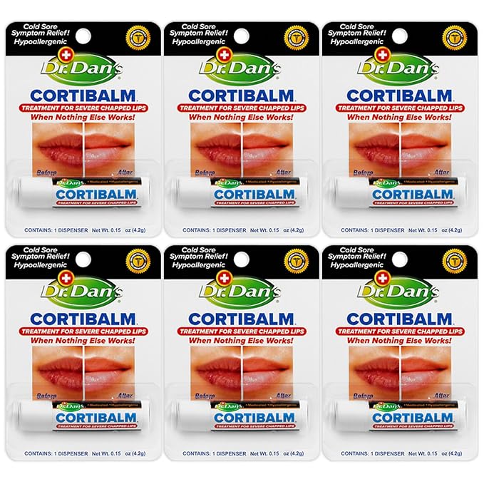 Dr. Dan's Cortibalm-6 Pack-for Dry Cracked Lips by DrDans