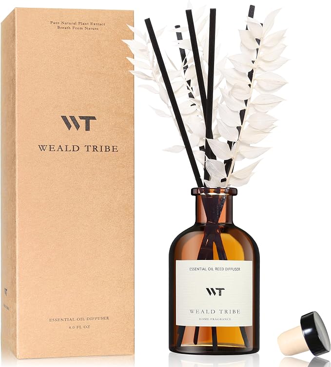 WEALD TRIBE Reed Diffuser Set for Bathroom Air Fresheners, Oil Diffuser Sticks by WEALD+TRIBE