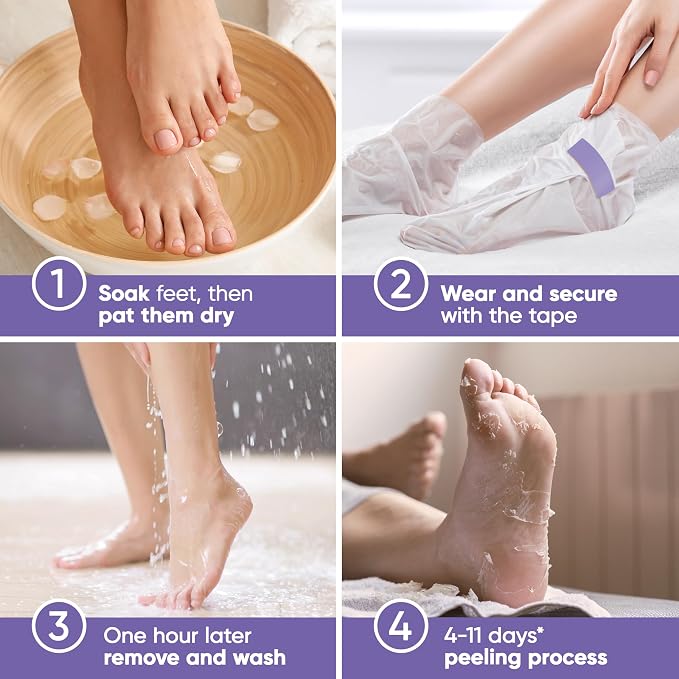 CÉLOR Foot Peeling Mask for Dry Cracked Feet | Foot Mask to Exfoliate Rough - Image 2