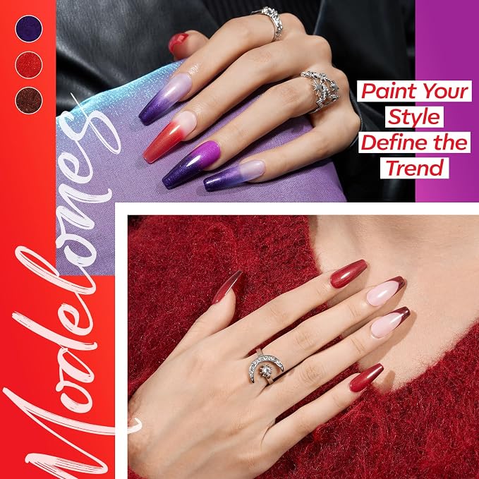 modelones Color Changing Gel Nail Polish Set, 6 Colors Temperature Changing - Image 3